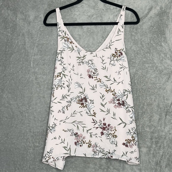 R Essentials 2X Shirt Top Pink Floral Flower Sleeveless V Neck Flowy Lightweight - Picture 4 of 7